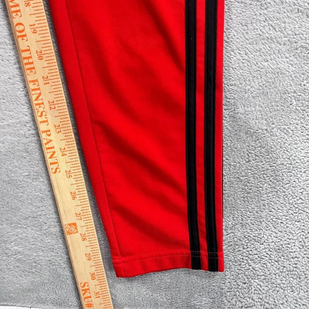 Adidas Track Pants Men's Small Solid‎ Red Snap Athletic Tapered